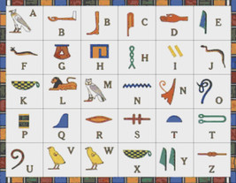 counted Cross Stitch Pattern Hieroglyphic alphabet 331*257 stitches BN937 - $3.99