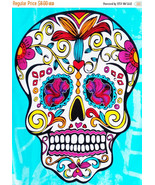 Sugar Skull - pop art - 160 x 219 stitches - Cross Stitch Pattern L1176 - $3.99