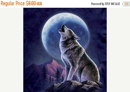 Counted Cross Stitch Pattern Wolf and moon 220 x 222 stitches BN433 - $3.99