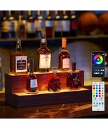 LED Lit Liquor Bottle Shelf: 20&quot; Walnut Display - $1,846.64 MXN