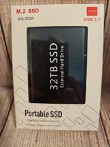 32TB  Portable SSD Mobile Storage USB 3.1 Hard Drive Enclosure Type C SHL-R320 - £44.54 GBP