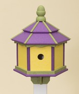 3 ROOM HEXAGON BIRDHOUSE Large Amish Handmade Recycled Poly Purple Lime ... - £132.85 GBP