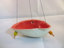 Red Glazed Porcelain Bird Feeder RKC158 - $20.00