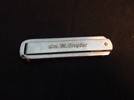 Flip Out Pocket Knife With Engraving Wm. M. Snyder - £23.91 GBP