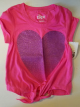   Circo Girls  Leisure Top  Tie Front   SIZE S 4/5 L 10/12 NWT Pink Glit... - $10.49