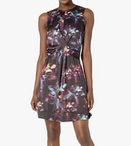NWT Kenneth Cole New York Womens Drape Front Dress Retro Floral Multi Size 2 - £19.56 GBP