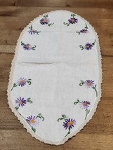 Vintage Embroidered Floral  Doily Pretty Easter Or Spring Décor  - $12.00