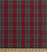 Double-Face 2-Sided Yarn-Dyed Taffeta Red Green Holiday Plaid Fabric BTY... - $14.97