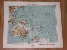1928 Vintage Map Of Oc EAN Ia Pacific Australia New Zealand Bismarck Archipelago - £14.38 GBP