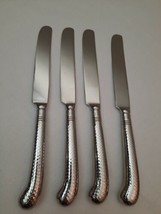 Ralph Lauren Hewitt Hammered Handles Stainless Steel Flatware - 4 Knives - £118.39 GBP