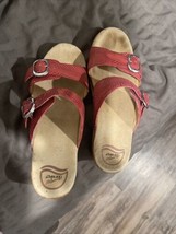 Dansko Women Rust Pebbled Slides Mules Wooden Platforms Sandals EU40/US9... - £23.35 GBP
