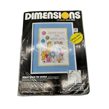 Dimensions Babies Touch The World No Count Cross Stitch 9&quot; x 12&quot; 1988 3919 - $16.69