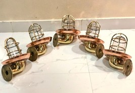 New Brass Bulkhead Light Nautical Wall Sconces Light With copper Shade 5... - £448.94 GBP