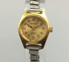 Vintage Caravelle Watch Women Gold Tone 21mm Stretch Band 1978 Manual Wind - £18.78 GBP