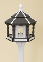 HUGE BIRD FEEDER ~ Amish Handmade Hexagon Recycled Poly in Classic Black... - £248.55 GBP