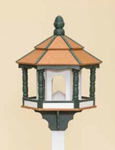 HUGE BIRD FEEDER ~ Amish Handmade Hexagon Recycled Poly in Cedar, Green ... - $315.97