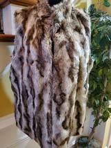 Rare: Faux Fur Vicki Wayne&#39;s Women Animal Print Vest Size Large - £25.57 GBP