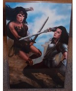 Wonder Woman vs Lady Sif Glossy Print 11 x 17 In Hard Plastic Sleeve - £19.51 GBP