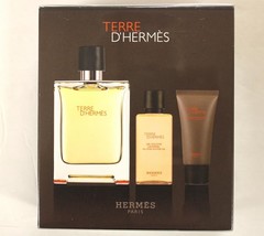 TERRE D'HERMES by HERMES 3-Pcs Set for MEN 3.3 FL.OZ / 100 ML EDT Spray - £93.61 GBP