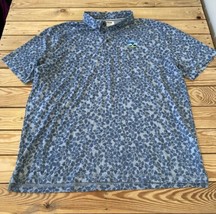 Linksoul Men’s Pebble Beac Patterned Short Sleeve Polo Shirt Sz 2XL Grey... - £15.76 GBP