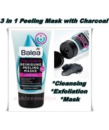 Balea Hautrein 3 in 1 Cleansing  Peeling Exfoliant Face Mask with Charco... - $8.57
