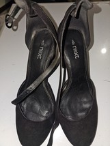 Next Ladies Elegant Black Suede Heel Shoes Size Uk 4 Eu 37 Express Shipping - £22.64 GBP
