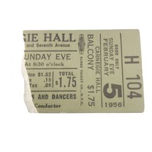 1956 Vintage Carnegie Hall Ticket Stub Don Cossack Sunday Eve Feb 5th #104 - £9.70 GBP