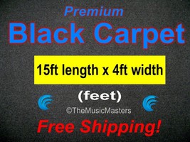 15&#39; x 4&#39; BLACK CARPET for Car Sub Speaker Box Cabinet Pro Road Case Trun... - £27.28 GBP