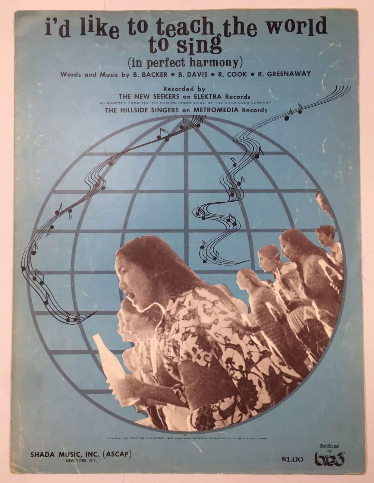 I&#39;d Like To Teach The World To Sing (In Perfect Harmony) - sheet music - $7.00