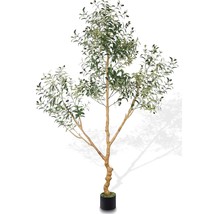 Artificial Olive Tree Tall Fake Potted Natural Silk Tree With Planter Large Faux - £151.04 GBP