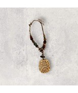 Chico’s Carved Faux Stone Asian Inspired Beaded Pendant Necklace NWT - $22.97