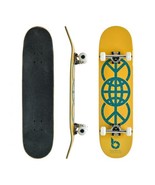 Gold World Peace Graphic Bamboo Skateboard (Complete Skateboard) - $175.22 CAD