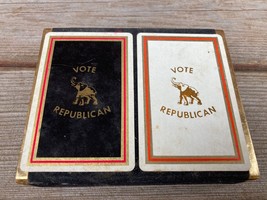 VTG Political Vote Republican Elephant Pair 2 Decks of Playing Cards w Orig. Box - £15.53 GBP