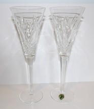 LOVELY PAIR WATERFORD CRYSTAL BEAUTIFULLY CUT 10 1/4&quot; CHAMPAGNE TOASTING... - $87.11