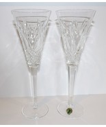 LOVELY PAIR WATERFORD CRYSTAL BEAUTIFULLY CUT 10 1/4&quot; CHAMPAGNE TOASTING... - £68.50 GBP