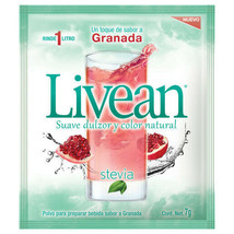 Livean Drink Mix~Pomegranate Flavor Sweetened w/ STEVIA~7g ea. Get 10 pk&#39;s - $16.88