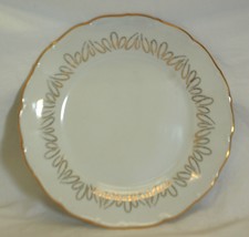 Czechoslovakia Salad Plate Abstract Gold Loops &amp; Trim - £17.36 GBP