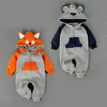 Newborn Cute Girl/Boys Infant Cartoon Hooded Romper jumpsuit Clothes One-Pieces - £14.38 GBP