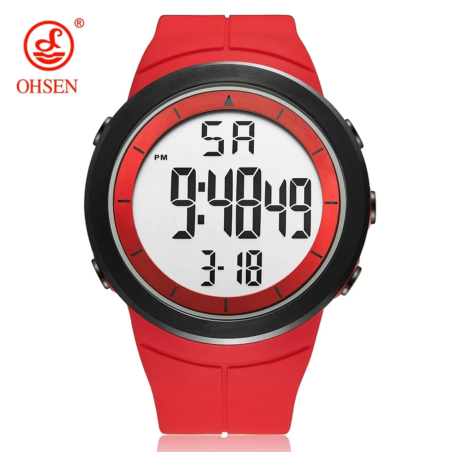 Digital Men Military Sport Watch reloj hombre Red 50M Diver Silicone bra... - $23.33