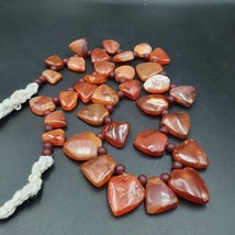 Antique 33 Agate pendants African Carnelian Beads Amulet Pendant Necklace - £116.30 GBP