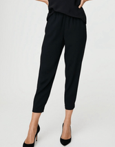 Aritzia Babaton Womens XL Black Dexter Cropped Pull On Slacks Tuxedo Pants - $32.71