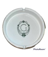 Monogrammed Letter G Ashtray Trinket Dish Round Ceramic 4” - $11.85