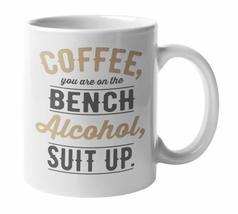 Make Your Mark Design Coffee on Bench, Alcohol Suit Up, Funny Drinking C... - $19.79