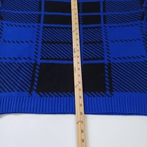 ASOS Design Men's Blue & Black Long Sleeve Flannel Pullover Sweater Size Medium image 7