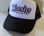 Vintage Hoosier Tires Hat NASCAR Trucker Hat snapback Black Mesh Cap - $17.51