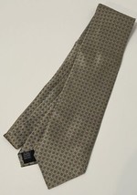 Stafford Gold Necktie Neck Tie 100% Silk with Blue &amp; White Diamonds Squares - $7.95