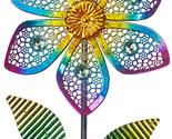 Wind Spinner with Metal Stake, Outdoor Garden Pinwheels Spinners Hollow-... - £20.40 GBP
