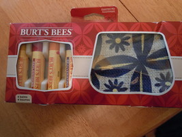Burt’s Bees Beeswax Bounty 4 Lip Balms Holday set Retired New 2013 - £9.43 GBP
