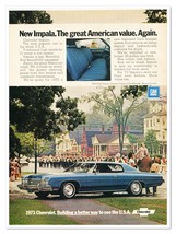 Print Ad &#39;73 Chevrolet Impala Coupe Stockbridge MA Vintage 1972 Advertis... - $9.70