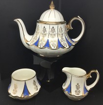 Vintage Collectable Sadler Teapot with Sugar Bowl &amp; Milk Jug Bell Shaped - £74.23 GBP